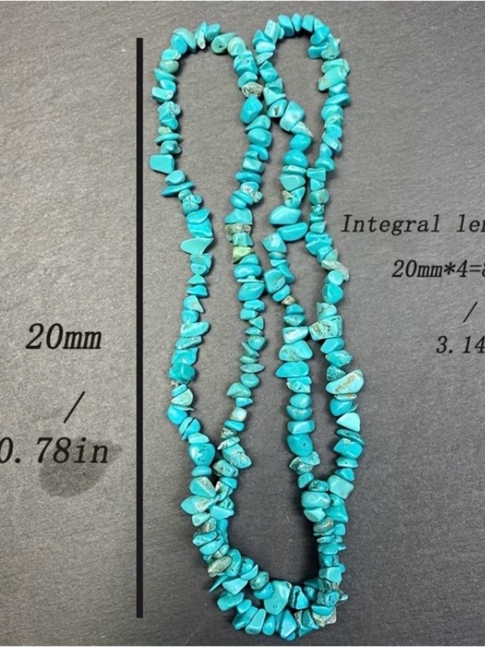 Turquoise Chip Bead Necklace - Natural Stone Strand